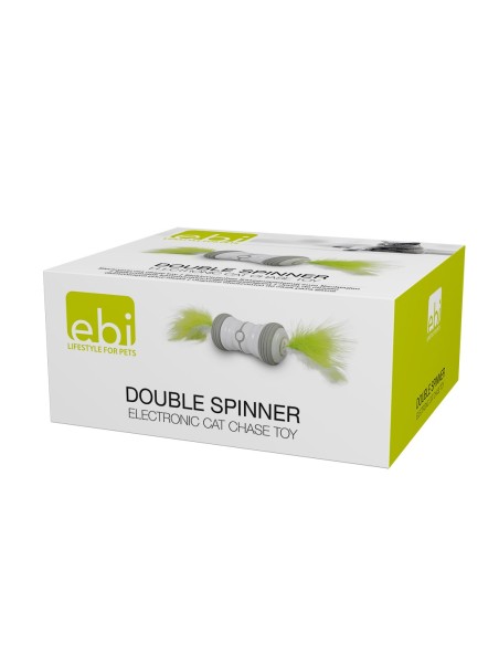 Jouet électronique pour chats - Double spinner blanc/vert
