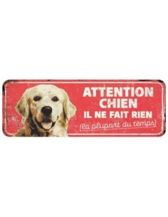 Panneau d'avertissement golden retriever