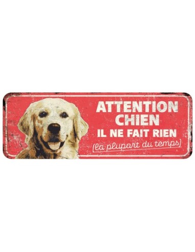 Panneau d'avertissement golden retriever