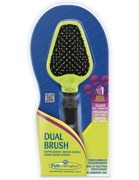 Brosse double Furminator® - Brosse 2 en 1 pour le soin de la fourrure et de la peau