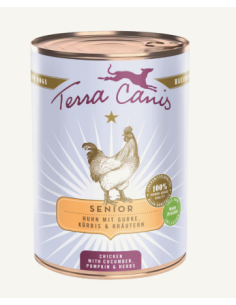 Terra Canis SENIOR poulet avec concombre, potiron et herbes médicinales pour chien