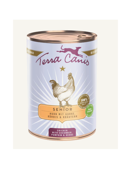Terra Canis SENIOR poulet avec concombre, potiron et herbes médicinales pour chien