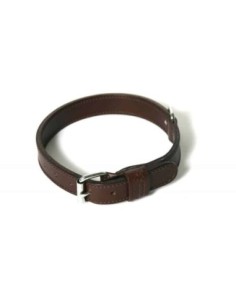 Collier double épaisseur cuir marron