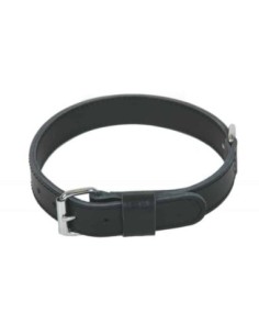 Collier double épaisseur cuir noir