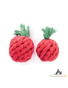 Jeu pour chien en corde tressée - forme de tomate