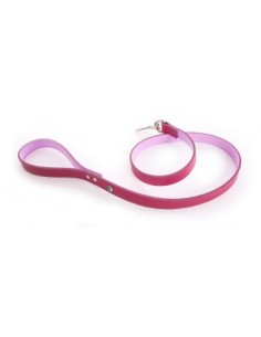 Laisse en cuir ALLURE Rose et Rose - Pour chien