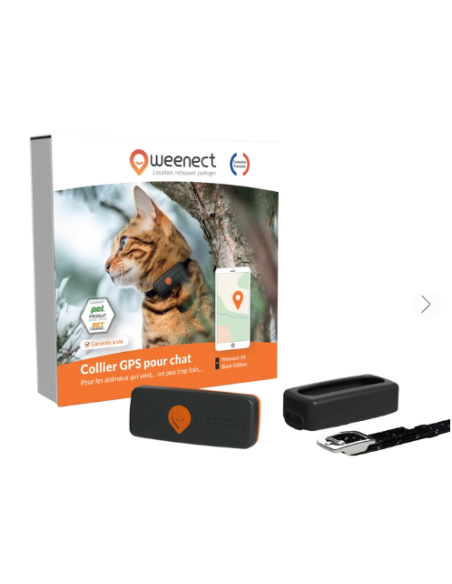 Collier GPS pour chat - Weenect XS - blanc ou noir