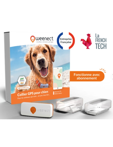 Collier GPS pour petit chien- Weenect XS - blanc ou noir