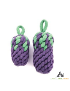 Jeu pour chien en corde tressée - forme d'aubergine