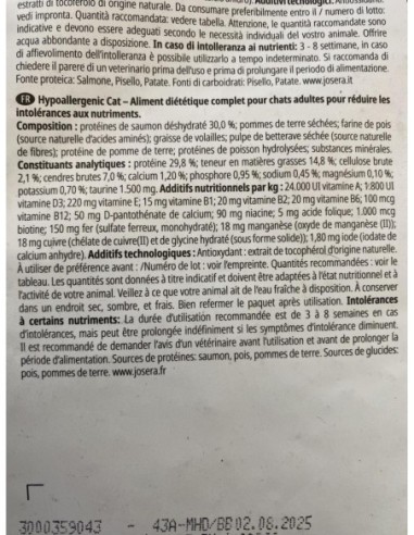 Croquette JOSERA HELP HYPOALLERGENIC pour chat adulte