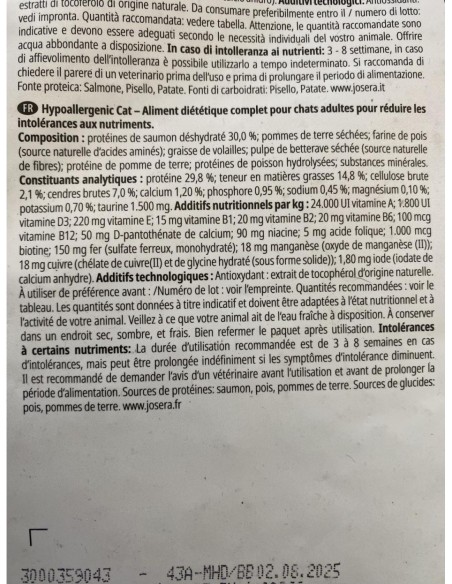 Croquette JOSERA HELP HYPOALLERGENIC pour chat adulte