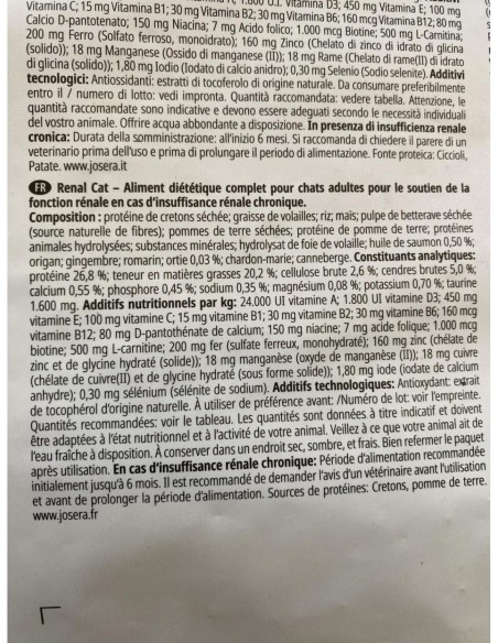 Croquette JOSERA HELP RENAL pour chat adulte