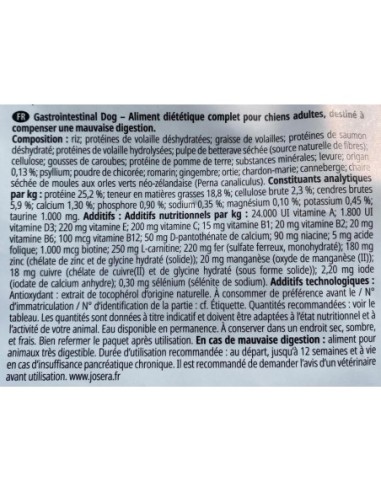Croquette JOSERA HELP GASTRO INTESTINAL pour chien adulte