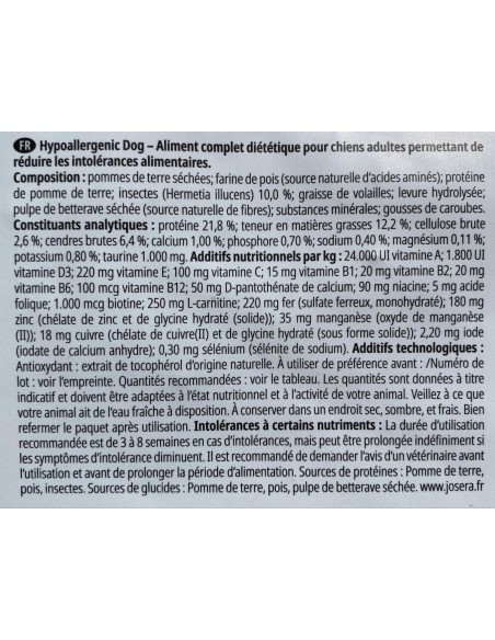 Croquette JOSERA HELP HYPOALLERGENIC pour chien adulte