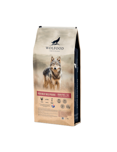Croquettes High Meat Wild Prairie WOLFOOD - sac de 12kg