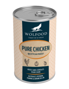 Boite patée sans céréales CHICKEN WOLFOOD - Nourriture humide pour chien