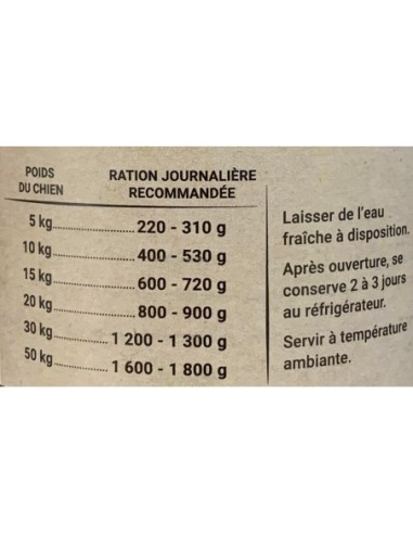 Boite patée sans céréales CHICKEN WOLFOOD - Nourriture humide pour chien