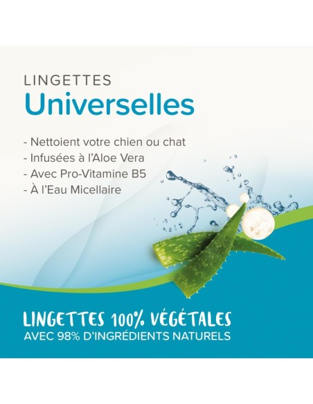 Lingettes nettoyantes Universelles pour chien et chat x30