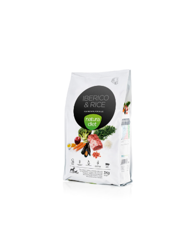 Croquettes chiens Porc Ibérique et Riz NATURA DIET IBERICO & RICE