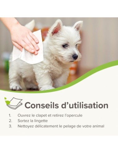 Lingettes nettoyantes Sensitives pour chien et chat x30