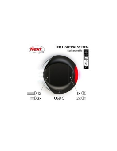 FLEXI LED Lighting System, USB - LAMPE double pour laisse à enrouleur