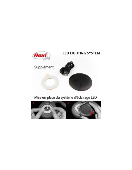 FLEXI LED Lighting System, USB - LAMPE double pour laisse à enrouleur