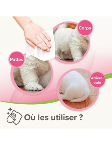 Lingettes nettoyantes Sensitives pour chien et chat x30
