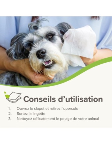 Lingettes nettoyantes OREILLES ET YEUX  pour chien et chat x30