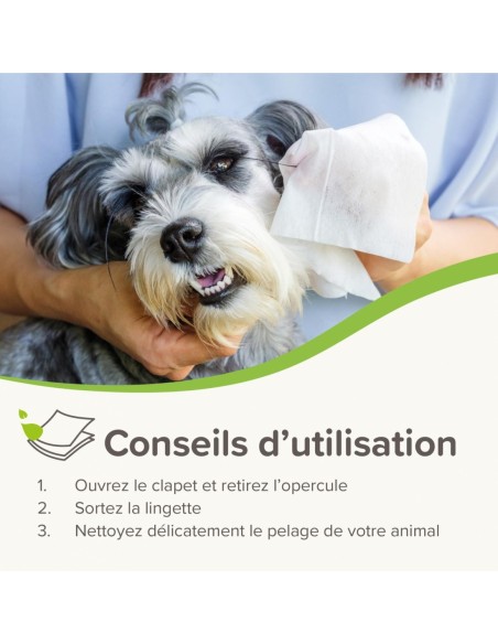 Lingettes nettoyantes OREILLES ET YEUX  pour chien et chat x30