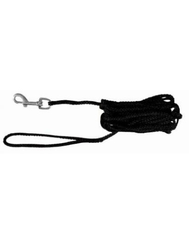 Laisse à pister, ronde noir S-M