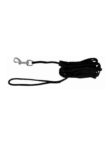 Laisse à pister, ronde noir S-M