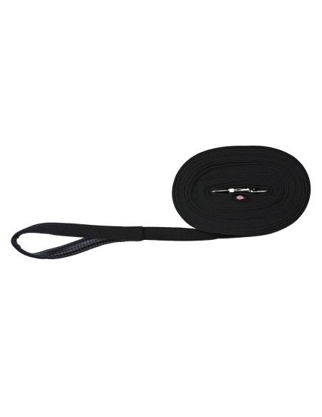 Laisse à pister noire, de suivie, longe en sangle plate