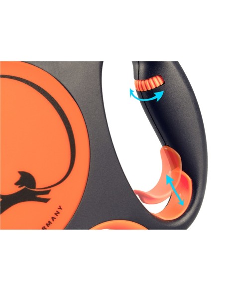 LAISSE SANGLE FLEXI XTREME ORANGE avec mini amortisseur