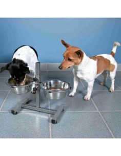 Bar pour petits chiens ou chats - Gamelles sur support réglable