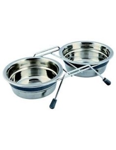 Set écuelles double en inox Eat on Feet Trixie , anti-bruit