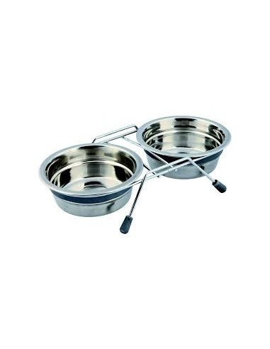 Set écuelles double en inox Eat on Feet Trixie , anti-bruit