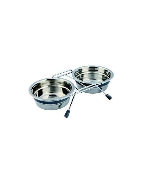 Set écuelles double en inox Eat on Feet Trixie , anti-bruit