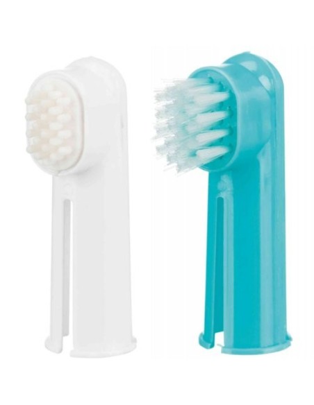 Set de 2 brosses à dents doigtier pour chien et chat