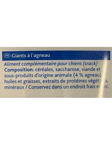 Cookie snack Giants à l'agneau, 1.25 KG - friandises pour chiens