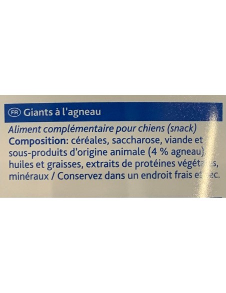 Cookie snack Giants à l'agneau, 1.25 KG - friandises pour chiens