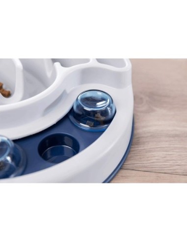 Gamelle anti-glouton et jeu de stratégie Slide & Feed