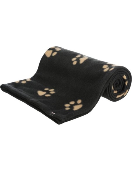 COUVERTURE BARNEY. POLAIRE. 150 × 100CM. NOIRE / BEIGE