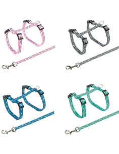 Harnais avec laisse pour chats avec motif chat - Trixie