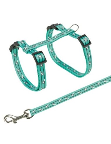 Harnais avec laisse pour chats avec motif chat - Trixie
