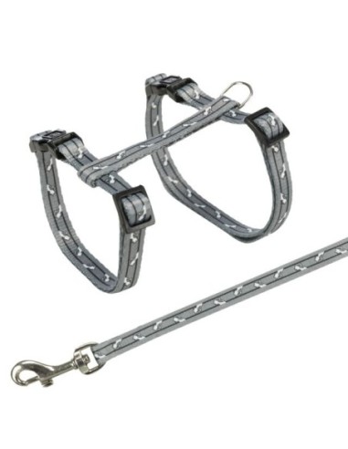 Harnais avec laisse pour chats avec motif chat - Trixie