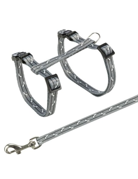 Harnais avec laisse pour chats avec motif chat - Trixie
