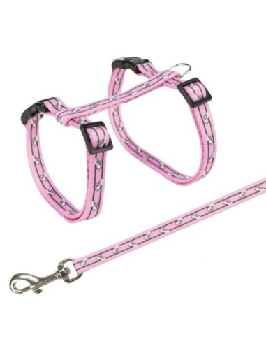 Harnais avec laisse pour chats avec motif chat - Trixie