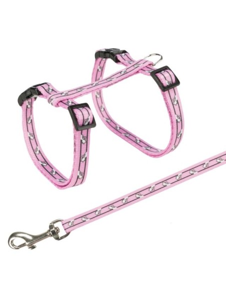 Harnais avec laisse pour chats avec motif chat - Trixie