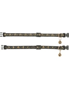 Collier pour Chat noir avec motifs dorés et clochette - Trixie