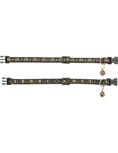 Collier pour Chat noir avec motifs dorés et clochette - Trixie